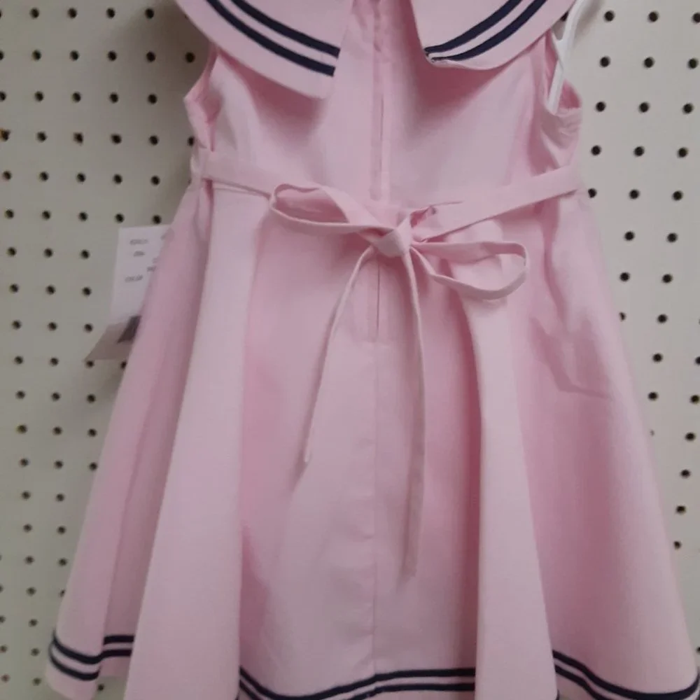 Toddler Pink Sleevless Sailor Dress 2Pc - Picture 4 of 8